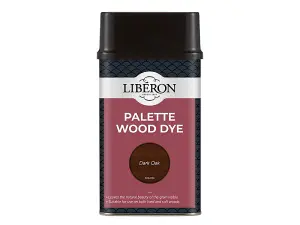 Liberon Dark Oak Wood Dye - 500ml Water-Based Acrylic Stain for Interior Use