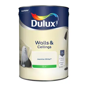 Dulux Natural hints Jasmine white Silk Emulsion paint, 5L