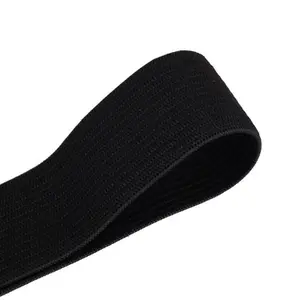 32mm Flat Elastic Band Stretchable Elastic Cord Stretch Strap, Black - 5 metres