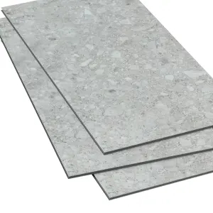 GoodHome Italo Ceppo di Grey Stone effect Textured Click vinyl Tile, 2.4m²