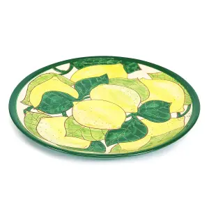 Signature Lemons Hand Painted Ceramic Kitchen Dining Plate (Diam) 28cm