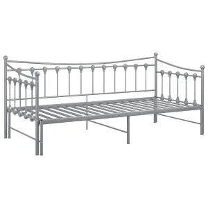 Berkfield Pull-out Sofa Bed Frame Grey Metal 90x200 cm