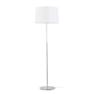 Luminosa Volta 1 Light Floor Lamp White, Nickel, E27