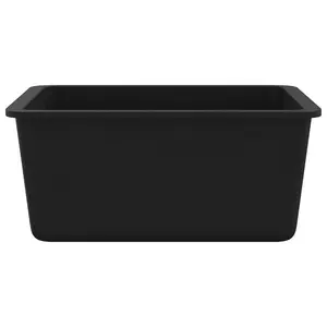 Berkfield Granite Kitchen Sink Single Basin Black