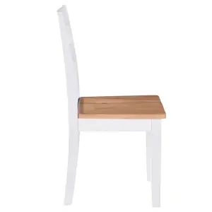 Berkfield Dining Chairs 4 pcs White Solid Rubber Wood