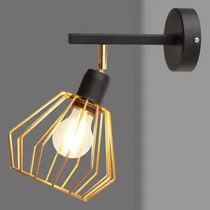 Luminosa Agat Wall Lamp Black, Gold 30cm