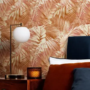 Belize Tropical Wallpaper In Terracaotta