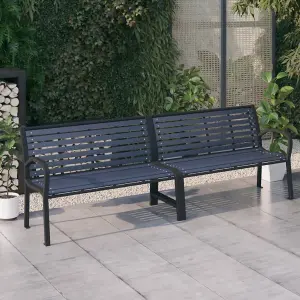 Berkfield Twin Garden Bench 251 cm Steel and WPC Black