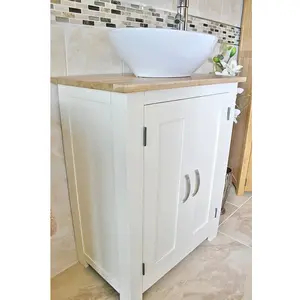 Robinsonville 650mm Single Bathroom Vanity with Vessel Ceramic Basin