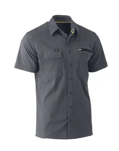 BISLEY WORKWEAR FLX & MOVE UTILITY WORK SHIRT CHARCOAL Medium