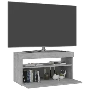 Berkfield TV Cabinet with LED Lights Concrete Grey 75x35x40 cm