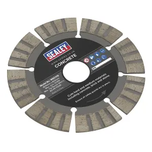 Sealey Concrete Cutting Disc Dry Use 115mm 15mm Diamond Segments WDC115