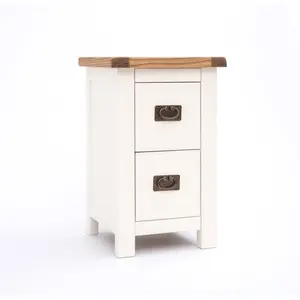 Aurelie 2 Drawer Bedside Table White