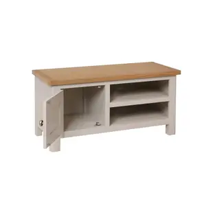 Home Source Ramsgate Grey & Oak Small 1 Door TV Stand Cabinet