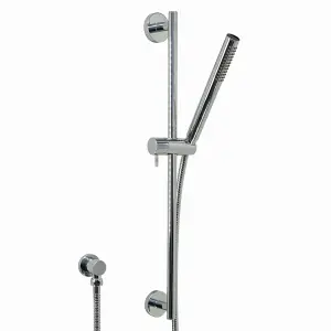 ENKI Venice Chrome Round Wall Fixed Thermostatic Shower Slider Rail Set SH0204 8"