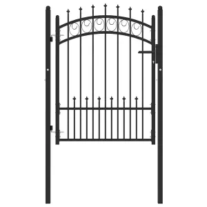 Berkfield Fence Gate with Spikes Steel 100x125 cm Black