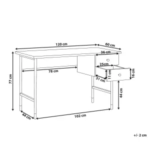 Home Office Desk with Storage Light Wood ABILEN