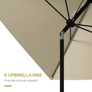 Outsunny 2 x 3(m) Garden Parasol Rectangular Market Umbrella w/ Crank White