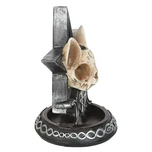 Something Different Ouija Cat Backflow Incense Burner Black/Brown (One Size)