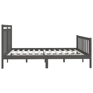 Berkfield Bed Frame Grey Solid Wood Pine 200x200 cm