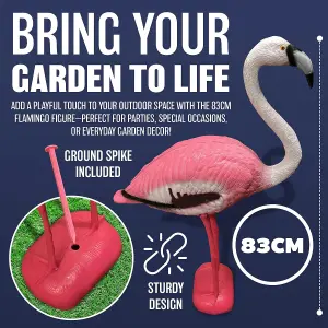 Flamingo Figure Freestanding Wild Bird Party Decoration Ornament Figurine Garden Decor 83Cm