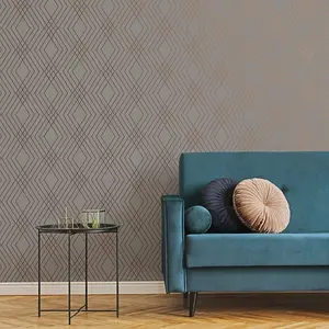 Fine Decor Shard Trellis Rose Gold Wallpaper FD42604