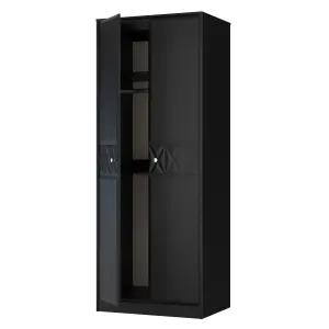 San Jose Ready assembled Contemporary Black Tall Double Wardrobe (H)1960mm (W)740mm (D)520mm