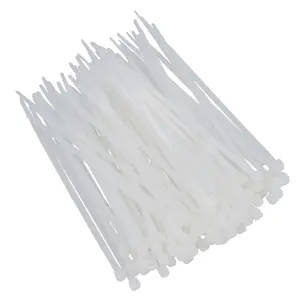 White Nylon Cable Ties Zip Ties Lock Ties 2.5mm x 100mm 100 Pack