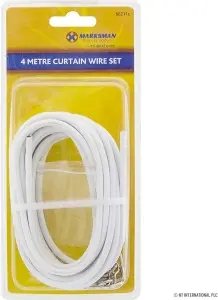 4M Expanding Curtain Wire Hooks Complete Set For Net Curtain Windows & Doors