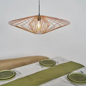 ValueLights Sinat Geometric Design Copper Wire Basket Cage Ceiling Pendant Light Shade