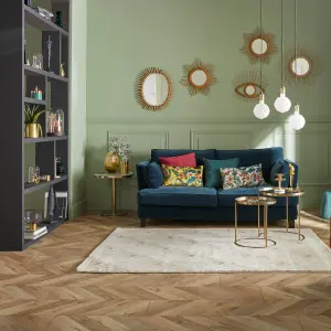 GoodHome Heanor Herringbone Light oak effect Laminate Flooring, 2.7m²