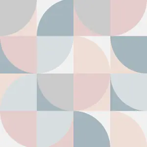 Fresco Retro Crescent Geometric Soft Pastels Wallpaper