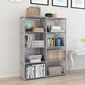 Grey Open-Style 5 Shelves Storage Bookcase