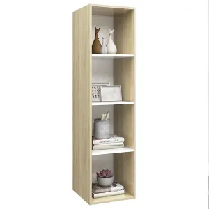 Berkfield Wall-mounted TV Cabinet Sonoma Oak and White 37x37x142.5 cm Engineered Wood