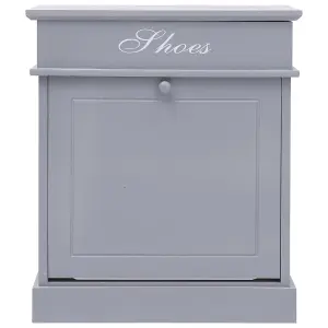 Shoe Cabinet Grey 50x28x58 cm Paulownia Wood