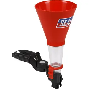 Versatile 2 Piece Universal Oil Funnel Set with Adjustable Clamp and 124mm Diameter