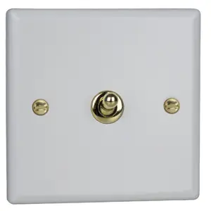 Varilight 1-Gang 10A 1- or 2-Way Toggle Switch Vogue Matt White