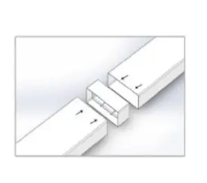 110mm x 54mm Flat Rectangular Ducting Connector. Join 2 lengths of ducting.