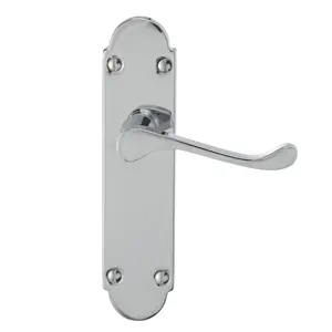 Colours Beja Polished Chrome effect Steel Scroll Latch Door handle (L)96mm, Pair