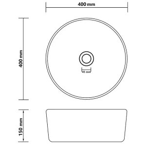 Berkfield Luxury Wash Basin Round Matt White 40x15 cm Ceramic