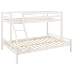 Rose European Double (140 x 200cm) Standard Bunk Bed White