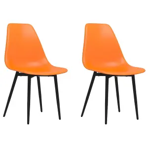 Berkfield Dining Chairs 2 pcs Orange PP