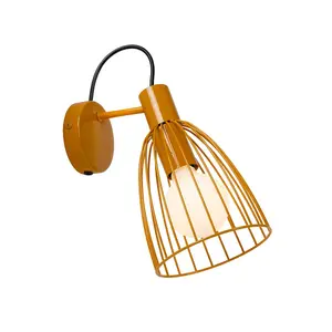 Lucide Macarons Retro Wall Light - 1xE27 - Ocher Yellow