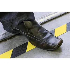 50mm x 18m Black and Yellow Anti-Slip Hazard Tape for Safe Walking Areas