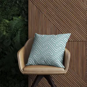 Blue And White Geometric Pattern Outdoor Cushion 45cm x 45cm