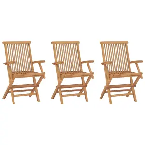 Berkfield Folding Garden Chairs 3 pcs Solid Teak Wood