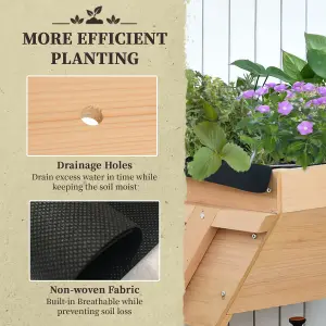 Outsunny Wooden Planter Raised Bed Stand Vegetable Flower Bed 100 x 70 x 80cm