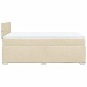 Berkfield Box Spring Bed with Mattress Cream 120x200 cm Fabric