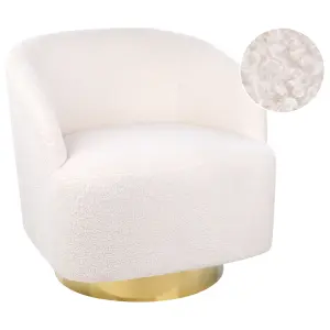 Armchair LAVIK Swivel Boucle Cream