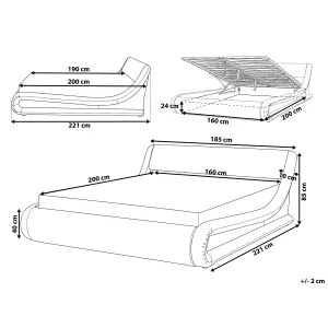 Faux Leather EU King Size Ottoman Bed Silver AVIGNON